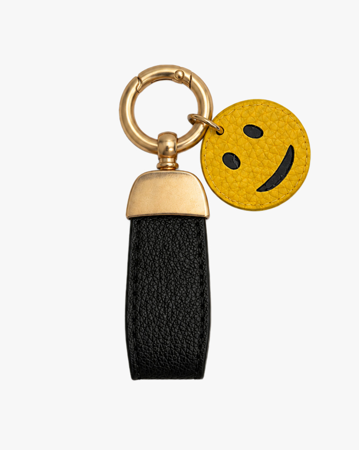 Personalised Black Smiley Keyring