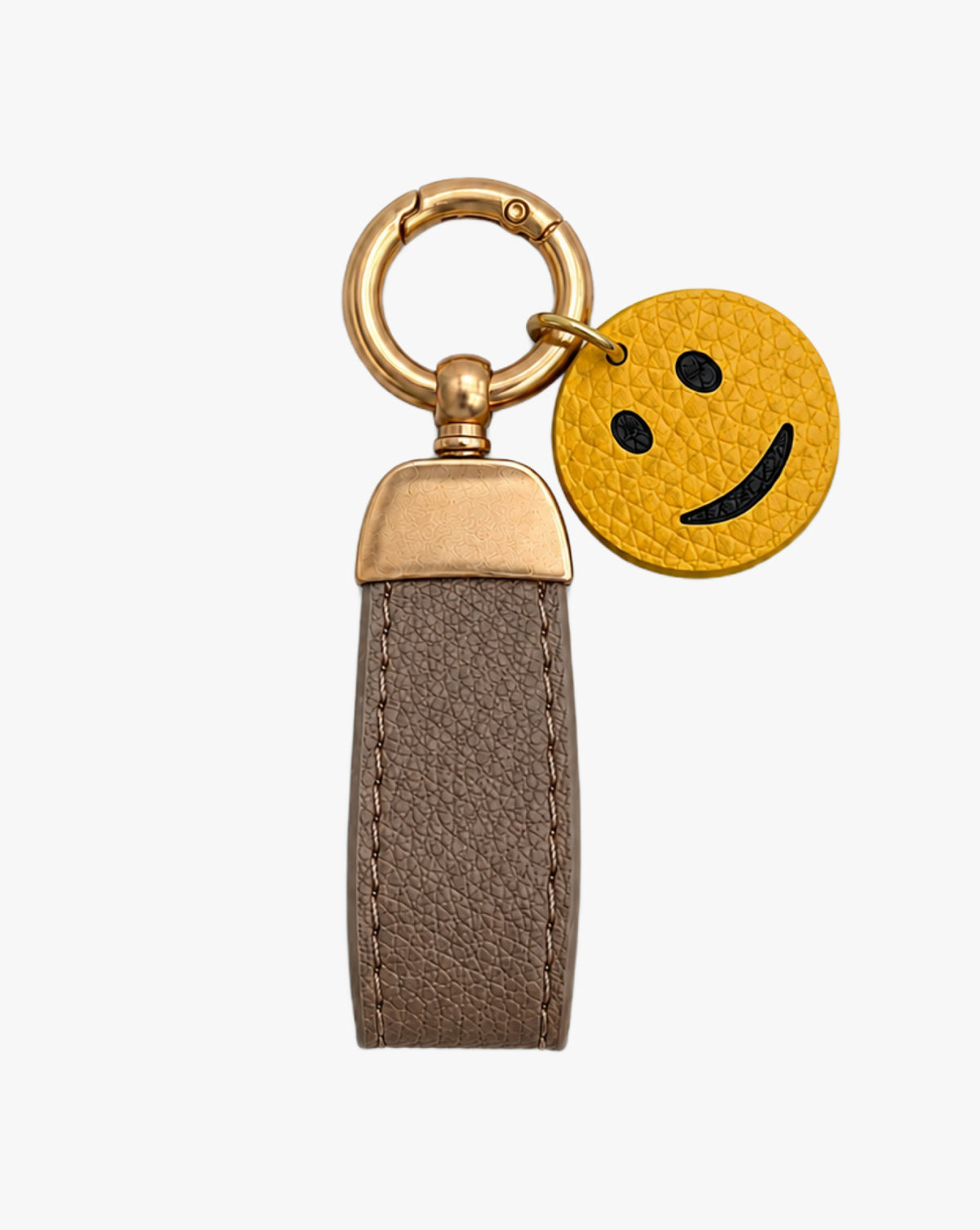 Personalised Brown Smiley Keyring