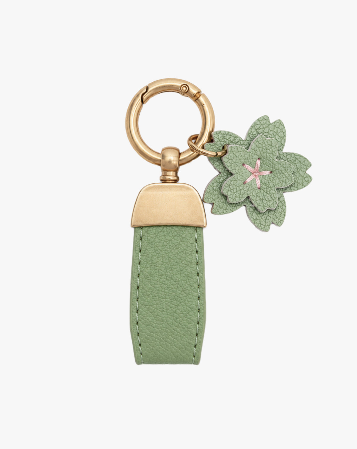 Personalised Green Flower Keyring