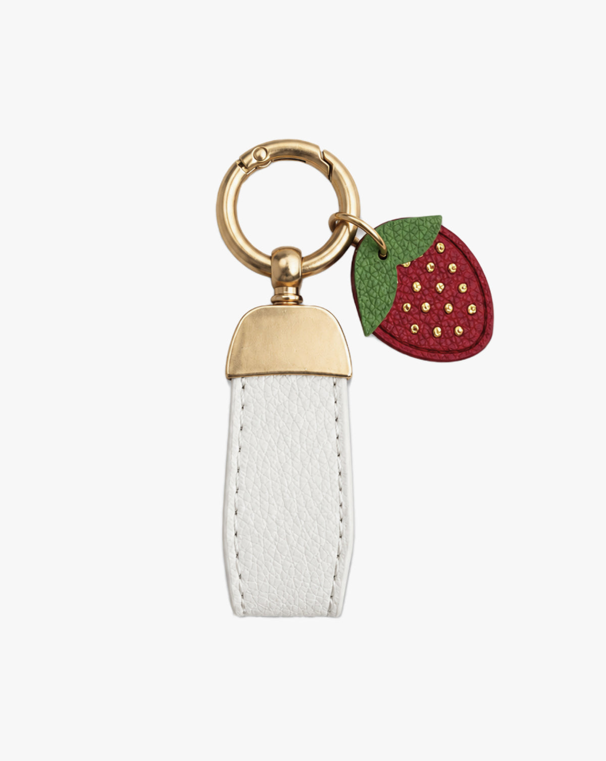 Personalised White Strawberry Keyring